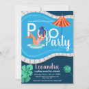 Search for pool bridal shower invitations Blue