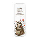 Search for sloth return address labels Watercolor