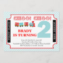 Search for train ticket birthday invitations Boy