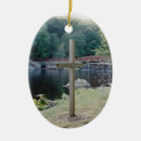 Search for cross oval christmas tree decorations Crucifix