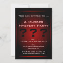 Search for rectangle murder mystery invitations Red