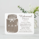 Search for mason jar rehearsal dinner invitations Burlap