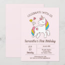 Search for cute unicorn birthday invitations Rainbow unicorn party