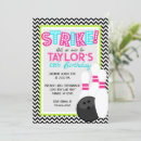 Search for neon bowling birthday invitations Retro