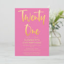 Search for classy 21st birthday invitations Pink