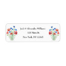 Search for red poppy return address labels Watercolor
