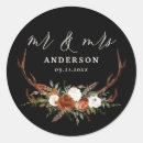 Search for rustic round wedding stickers Botanical