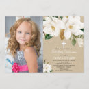 Search for white floral first communion invitations Botanical