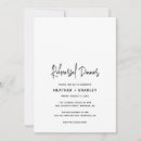 Search for contemporary rehearsal dinner invitations Black and white