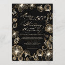 Search for flower 50th anniversary invitations Gold