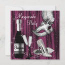 Search for pink masquerade party invitations Black