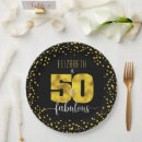 Search for black and gold paper plates 50th birthday