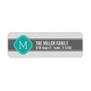 Search for teal and grey return address labels Zigzag