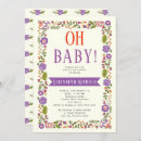 Search for purple and orange baby shower invitations Floral