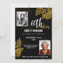 Search for elegant 60th birthday invitations Black gold
