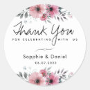 Search for pink floral thank you stickers Typography