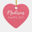 Search for pink heart christmas tree decorations Milestone birthday