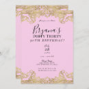 Search for pink and gold 30th birthday invitations Glam
