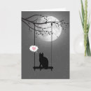 Search for kitty silhouette postcards Black