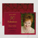 Search for red fifty and fabulous invitations Gold