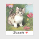Search for vintage cat art stickers Flowers