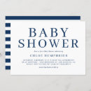 Search for navy blue stripes baby shower invitations Typography