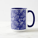 Search for blue white floral mugs Retro
