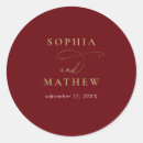 Search for burgundy and gold wedding stickers Minimalist