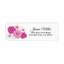 Search for black and white flowers return address labels Classy