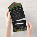 Search for pine cone wedding invitations Red and green