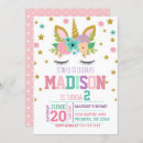 Search for unicorn 2nd birthday invitations Pastel