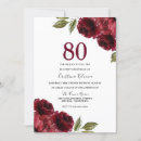 Search for red 80th birthday invitations Flowers