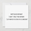 Search for belated birthday cards Typography