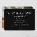 Search for black cap and gown graduation invitations University