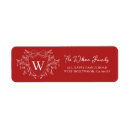 Search for red monogram return address labels Initials