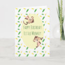 Search for little monkey birthday cards For kids
