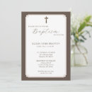 Search for boys brown christening invitations Cross