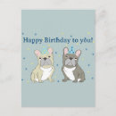 Search for french bulldog birthday invitations Blue