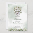 Search for chic christening invitations Floral wreath