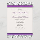 Search for purple black swirl wedding invitations White