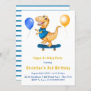 Search for dinosaur 2nd birthday invitations Blue
