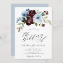 Search for dusty blue and burgundy wedding invitations Watercolor floral