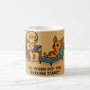 Search for funny dog cartoon mugs Golden retriever