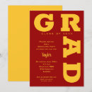 Search for red and gold graduation invitations Bold typography