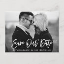 Search for black and white save the dates postcards Engagement