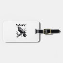 Search for funny puns luggage tags F caw f