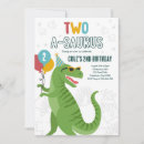 Search for two rex birthday invitations Dinosaur party