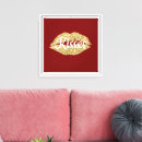 Search for red lips canvas prints Kiss