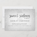 Search for silver glitter sweet 16 invitations Princess