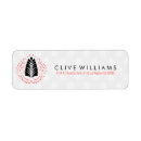 Search for pink feathers return address labels Modern